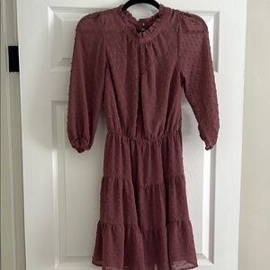 Monteau Dusty Rose Long Sleeve Dress